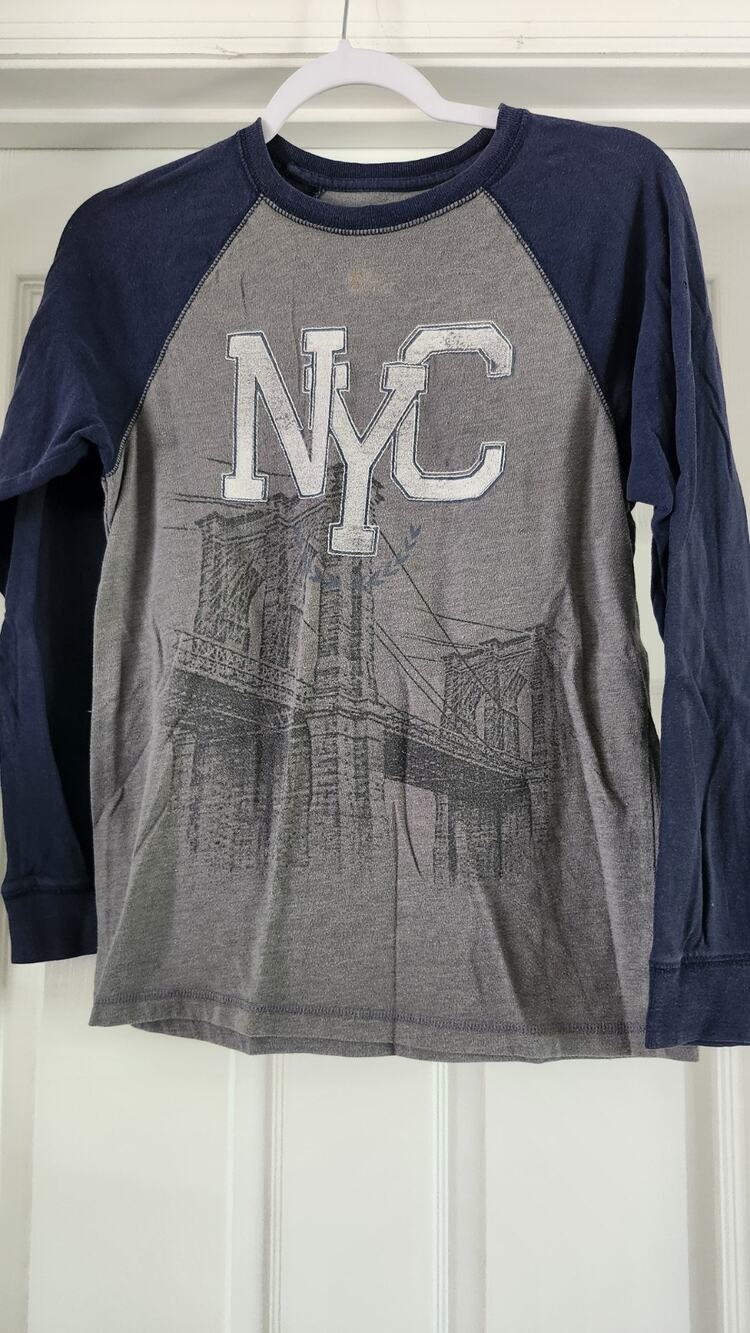 Urban Pipeline NYC Brooklyn Bridge Raglan Long Sleeve Shirt Gray Men’s L #601